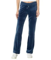 ジューシークチュール レディース ボトムス カジュアルパンツ Juicy Couture Solid Rib Waist Velour Pant WDrawcord Midnight Seaのサムネイル