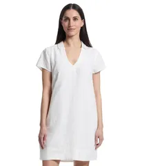 トッミーバハマ レディース トップス ワンピース Tommy Bahama Two Palms Short Sleeve Collared Dress White ホワイト