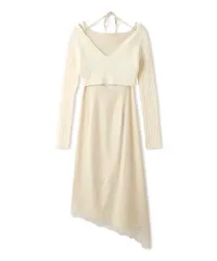 新品 [スナイデル] クロップドニット&レーストリムキャミワンピース SWNO245068 レディース IVR Free Size