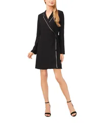 セセ レディース トップス ワンピース ラップワンピース CeCe Collared Wrap Dress Rich Black ブラック
