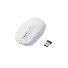 （まとめ） エレコム BlueLEDマウス/無線/5ボタン/抗菌/ホワイト M-BL21DBKWH 〔×2セット〕