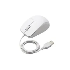 （まとめ） エレコム BlueLEDマウス/有線/3ボタン/サイドラバー/静音/抗菌/ホワイト M-BL27UBSKWH 〔×2セット〕