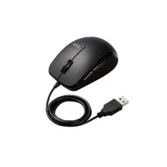 （まとめ） エレコム BlueLEDマウス/有線/5ボタン/サイドラバー/抗菌/ブラック M-BL28UBKBK 〔×2セット〕