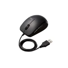 （まとめ） エレコム BlueLEDマウス/有線/5ボタン/サイドラバー/静音/抗菌/ブラック M-BL28UBSKBK 〔×2セット〕