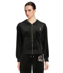 ジューシークチュール レディース アウター パーカー・スウェット Juicy Couturelaxed Velour Zip Hoodie Liquoriceのサムネイル