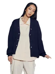 新品 [ユナイト エムイー] UNITE DIVISION OF ME(ユナイト ディビジョン オブ エムイー) 医療 クリニック サロン 美容 レディース 女性用 チクチクしない ボリューム袖 抗ピル加工 S~3L カーディガン DOM0043 C-50 ダ