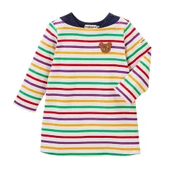 新品 [MIKIHOUSE HOT BISCUITS] [ミキハウス ホットビスケッツ] ボーダー 長袖 ワンピース 男の子 女の子 キッズ 子供服 マルチカラー 90cm 70-1902-492