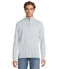 バブアー メンズ アウター ニット・セーター ハーフジップ コットン Barbour Cotton Half Zip Knitted Jumper Ocean Skyのサムネイル