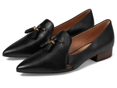 コールハーン レディース シューズ スリッポン・ローファー Cole Haan Vanya Tassel Flat Black Leather ブラック