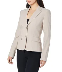 カルバンクライン レディース アウター コート プラスサイズ プチ ブレザー Calvin Klein Two Button Lux Blazer Petite Standard Plus Khaki カーキ