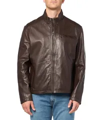 コールハーン メンズ アウター コート ジャケット Cole Haan Smooth Lamb Jacket Java