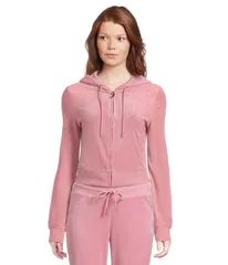 ジューシークチュール レディース アウター パーカー・スウェット パーカー Juicy Couture Solid Classic Juicy Hoodie With Back Bling Roseのサムネイル