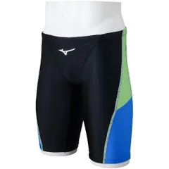 新品 [ミズノ] 水泳 競泳 レース水着 ストリームエース STREAM ACE ハーフスパッツ N2MBB020 メンズ S ブラック/ライトブルー