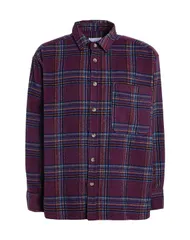 トップマン メンズ トップス シャツ TOPMAN チェック柄シャツ Purple パープルのサムネイル