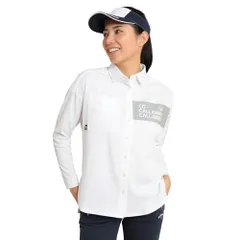 新品 [キャロウェイ] レディース 長袖 フルオープンシャツ (吸汗速乾性・UVカット) / ゴルフ / C24133202 1030_ホワイト S