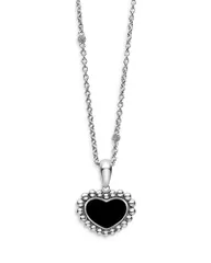ラゴス レディース アクセサリー ネックレス・チョーカー・ペンダントトップ レース LAGOSterling Silver Maya Onyx Inlay Heart Pendant Necklace 1618 Black ブラック