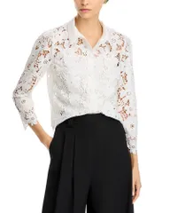 ミリー レディース トップス シャツ ブラウス レース MILLY June Roja Lace Blouse White ホワイトのサムネイル