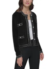 カール ラガーフェルド レディース アウター カーディガン KARLAGERFELD PARIS Marled Cardigan Black ブラックのサムネイル