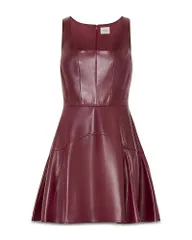 ミリー レディース トップス ワンピース ミニ レザー フェイクレザー MILLY Faux Leather Mini Dress Deep Burgundy バーガンディのサムネイル