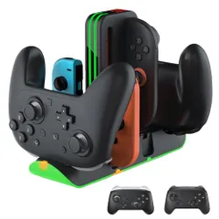 Switch 2 Joy Con用 充電スタンド【2026新登場-10 in 1】PhyiFlbey Switch & Switch 有機EL ジョイコン用 Switch 2 Pro用 コントローラー充電ドック6台同時充 電可能 省スペース  823dfcf6