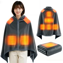 [Tomoro] 電気毛布 掛け敷き兼用 【9箇所発熱 143×88cm大判】 USB/DC給電 電気ブランケット 電気ひざ掛け 3段階温度調節 MAX65℃ 日本製ヒーター 6Hタイマー 肩掛け 膝掛け 敷毛布 腰巻き ダニ退治 切り忘れ防止 丸洗い可 防寒