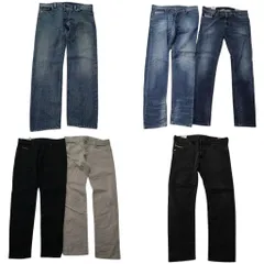 古着卸 まとめ売り ディーゼル DIESEL デニム パンツ 6枚セット (メンズ 40 /36 /34 ) ブラック ベージュ フェード ヒゲ 中古 古着 NE1183