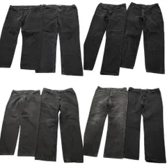 古着卸 まとめ売り リー LEE ブラックデニム パンツ 8枚セット (メンズ 42 /40 /38 ) ヒゲ グレー アメカジ 中古 古着 NE1225