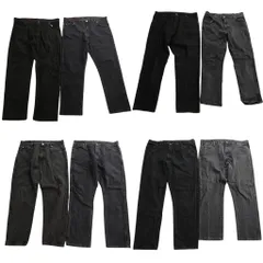 古着卸 まとめ売り Wrangler ラングラー ブラックデニム パンツ 8枚セット (メンズ 42 /40 ) センタープレス グレー アメカジ 中古 NE1307