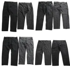 古着卸 まとめ売り Wrangler ラングラー ブラックデニム パンツ 8枚セット (メンズ 46 /44 /42 ) グレー アメカジ テーパード 中古 NE1306