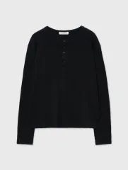 INTEMPOMOOD ブラック ヘンリーネック 100