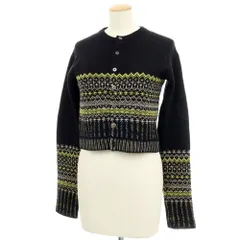 【中古】マカフィー MACPHEE ウールコットンナイロン カーディガン ブラックxイエロー【サイズS】【レディース】