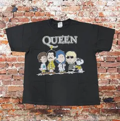 QUEEN SNOOPY / クイーン スヌーピー　コラボ Tシャツ　PEANUTS XL 黒 両面プリント