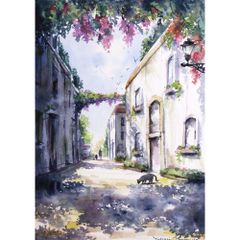 水彩画原画「秋の神居古潭」サイズはF10号(45.5✕53cm) 原画）花と陽の街【SMサイズ／水彩画／#3111】 - メルカリ
