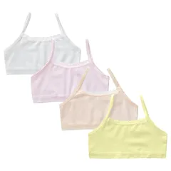 【新品】 [SophroniaTerri] 下着専門店 ジュニア 4枚セット ブラ ハーフトップ 小学生 ガールズ 子供用 ノンワイヤー タンクトップ ブラジャー スクールインナー 女の子 インナー 可愛い スポーツブラ 130-155 下着