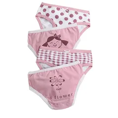【新品】 Atexiu女の子 パンツ 4枚組 ショーツ 女の子 ガールズ 綿 通気 女児用ショーツ 下着 肌着 柔らかい 抗菌 吸湿 快適 キッズ アンダーウェア 幼稚園 子供服 (120, ラッキーガールズ)