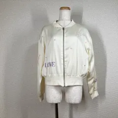 ハニーミーハニー 刺繍 ブルゾン アイボリー LOLITA ハート ピンク刺繍 Honey mi Honey スカジャン フレンチガーリー 量産系 y2k 希少 春