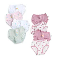 【新品】 [Hapipana] 女の子 ブリーフ パンツ 8点セット 女児 キッズ ショーツ 下着 綿 レース 通気 ショーツ 子供服 短パン ガールズ ジュニア 幼児 小学生 ユニコーン ライクラ 100 110 120 130 140 150 160 (風