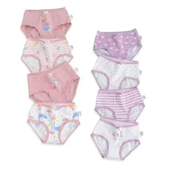 【新品】 [Hapipana] 女の子 ブリーフ パンツ 8点セット 女児 キッズ ショーツ 下着 綿 レース 通気 ショーツ 子供服 短パン ガールズ ジュニア 幼児 小学生 ユニコーン ライクラ 100 110 120 130 140 150 160 (イ