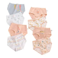 【新品】 [Hapipana] 女の子 ブリーフ パンツ 8点セット 女児 キッズ ショーツ 下着 綿 レース 通気 ショーツ 子供服 短パン ガールズ ジュニア 幼児 小学生 ユニコーン ライクラ 100 110 120 130 140 150 160 (人