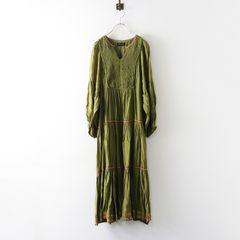 HUG O WaR ハグオーワー ロングワンピース ティアード 刺繍 ボヘミアン HUG O WaR ハグオーワー ロングワンピース ティアード 刺繍 ボヘミアン