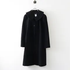 ヴィンテージ アニエスベー agnes b. ウールアンゴラ シングル ロングコート ブラック┃黒【2400014867954】