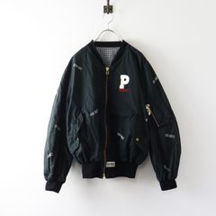 ピンクハウス PINK HOUSE ロゴ刺繍 MA-1 ブルゾン＼ブラック ジップ ジャケット ミリタリー【2400014865530】