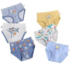 【新品】 [Hapipana] 男児 ブリーフ パンツ 6点セット キッズ ショーツ 下着 綿 通気 男の子 ショーツ 子供服 短パン ボーイズ ジュニア 幼児 小学生 恐竜 100 110 120 130 140 150 (スポーツ恐竜, 130)