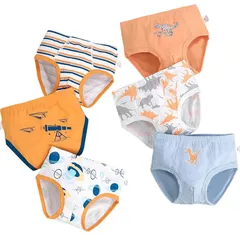 【新品】 [Hapipana] 男児 ブリーフ パンツ 6点セット キッズ ショーツ 下着 綿 通気 男の子 ショーツ 子供服 短パン ボーイズ ジュニア 幼児 小学生 恐竜 車 100 110 120 130 140 150(星空と恐竜, 130)