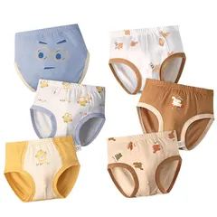 【新品】 [Hapipana] 男児 ブリーフ パンツ 6点セット キッズ ショーツ 下着 綿 通気 男の子 ショーツ 子供服 短パン ボーイズ ジュニア 幼児 小学生 恐竜 車 100 110 120 130 140 150 (パイナップルと子犬, 140)