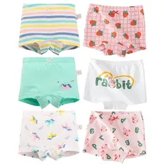 【新品】 [Hapipana] 女の子 パンツ 6点セット キッズ ボクサー パンツ 下着 綿 通気 女児 ショーツ 幼稚園 子供服 短パン ベビー ガールズ ジュニア 幼児 小学生 100 110 120 130 140 150 (兎・ユニコーン, 120)
