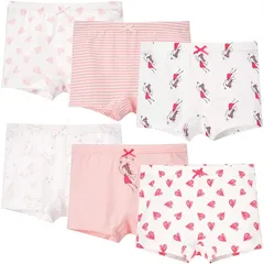 【新品】 [Hapipana] 女の子 パンツ 6点セット キッズ ボクサー パンツ 下着 綿 通気 女児 ショーツ 幼稚園 子供服 短パン ベビー ガールズ ジュニア 幼児 小学生 100 110 120 130 140 150 (心と少女, 130)