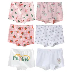 【新品】 [Hapipana] 女の子 パンツ 6点セット キッズ ボクサー パンツ 下着 綿 通気 女児 ショーツ 幼稚園 子供服 短パン ベビー ガールズ ジュニア 幼児 小学生 100 110 120 130 140 150 (城とお姫様・兎, 150)