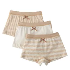 【新品】 3枚セット 女の子 パンツ オーガニックコットン 敏感肌優しく 平らに縫製 通気 柔らかい キッズ 下着 女児 ボクサーパンツ ジュニア 幼児 小学生 子供服 短パン 100 110 120 130 140 150 160 170 (150cm)