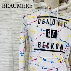 BEAUMERE ボーメール パーカー 柄あり フード ホワイト L 0318K